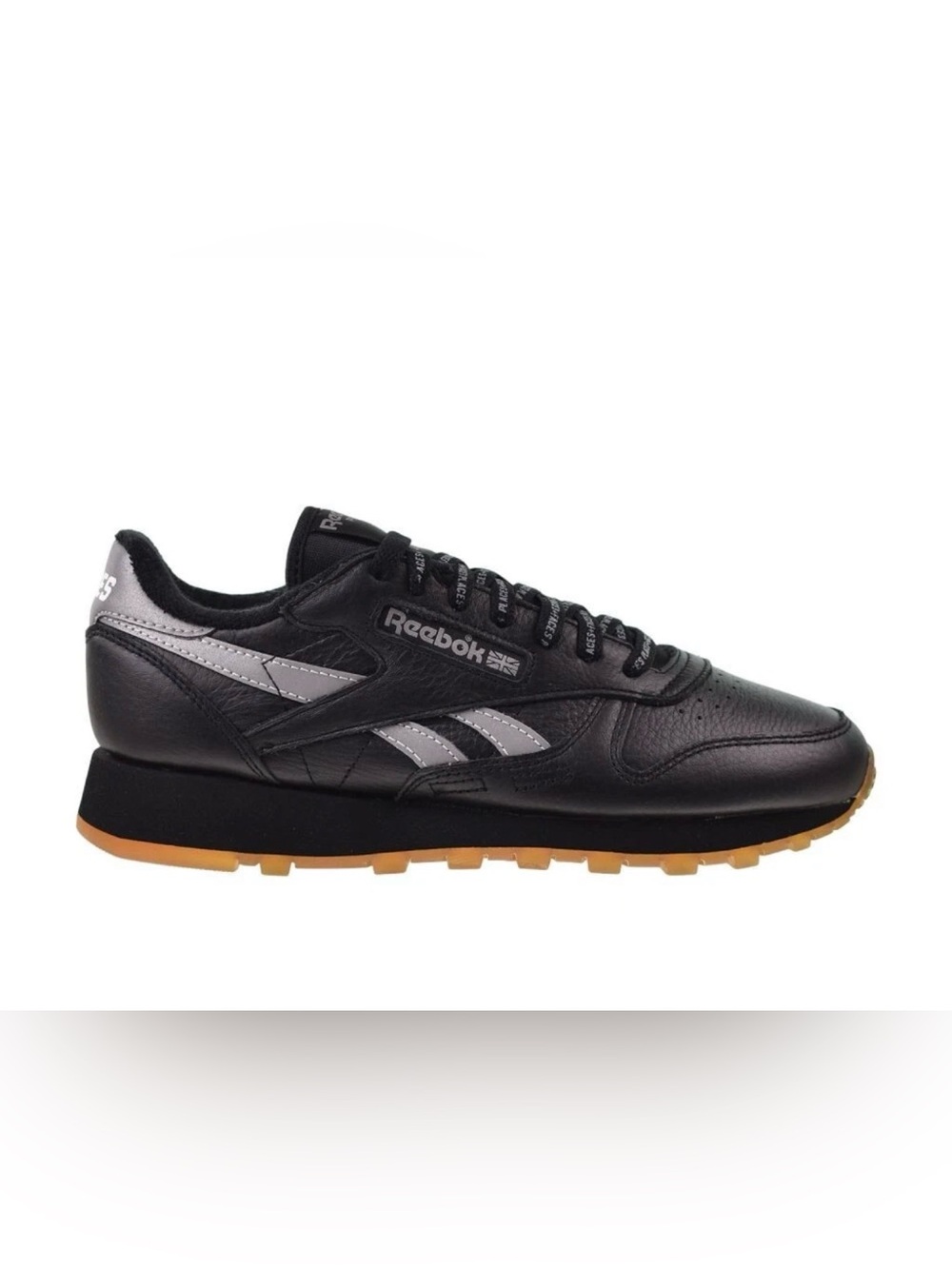Reebok Classic Leather Places+Faces collab M sz 10.5  Black/Silver 3m  100201810